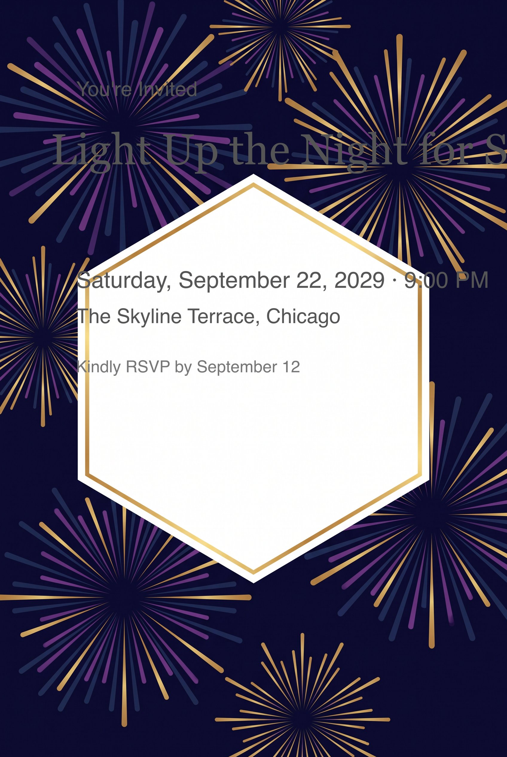 Fireworks Night Adult Birthday Invitation