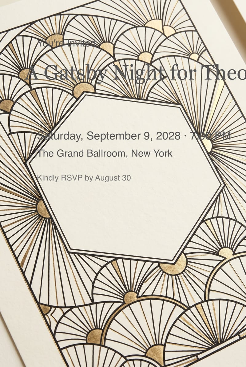 Art Deco Adult Birthday Invitation invitation