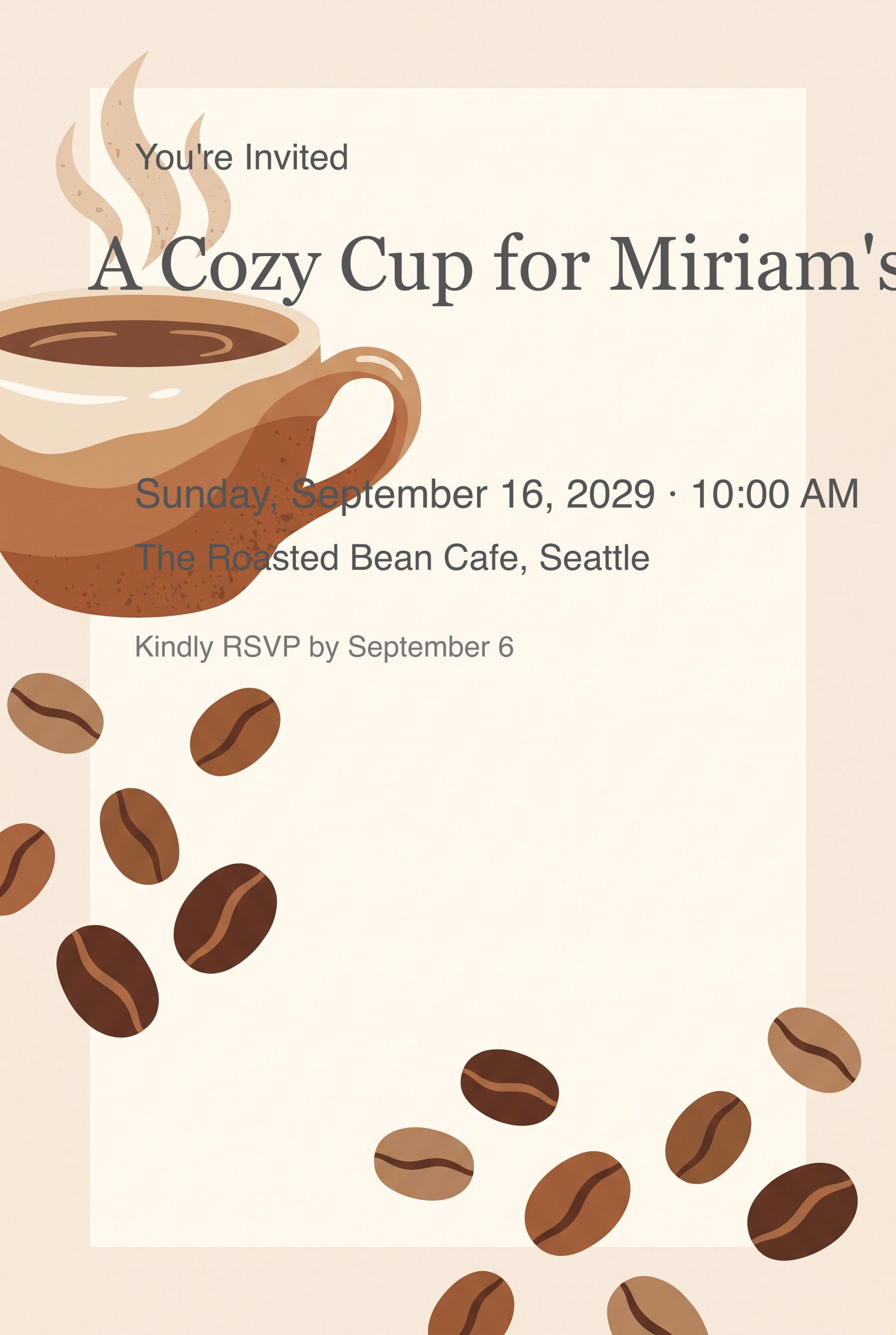 Coffee House Adult Birthday Invitation
