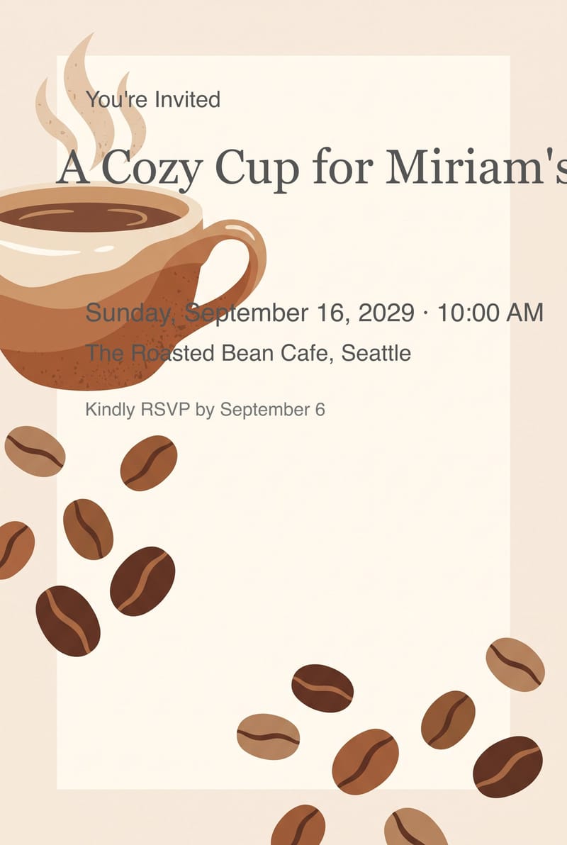 Coffee House Adult Birthday Invitation invitation