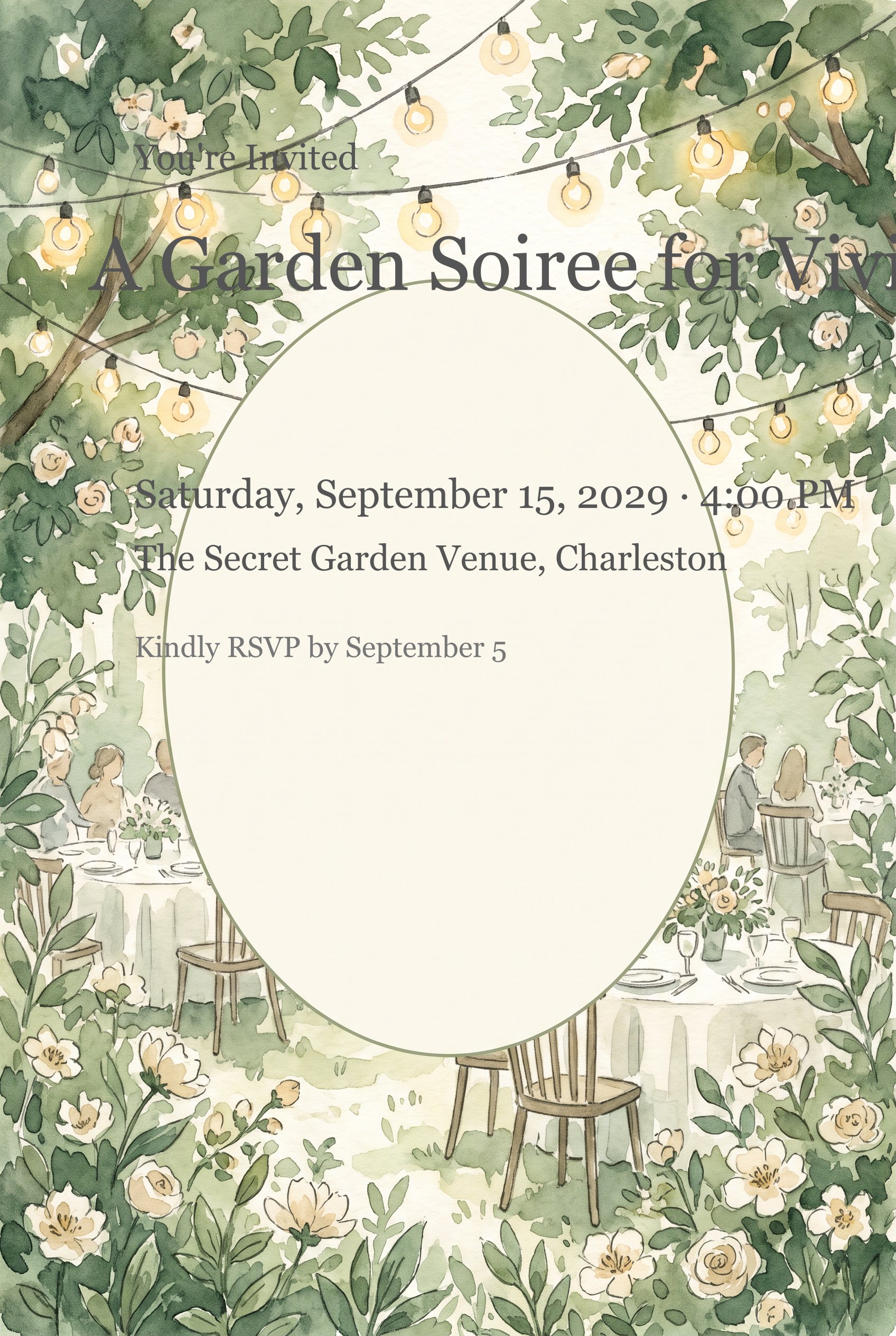 Garden Party Adult Birthday Invitation
