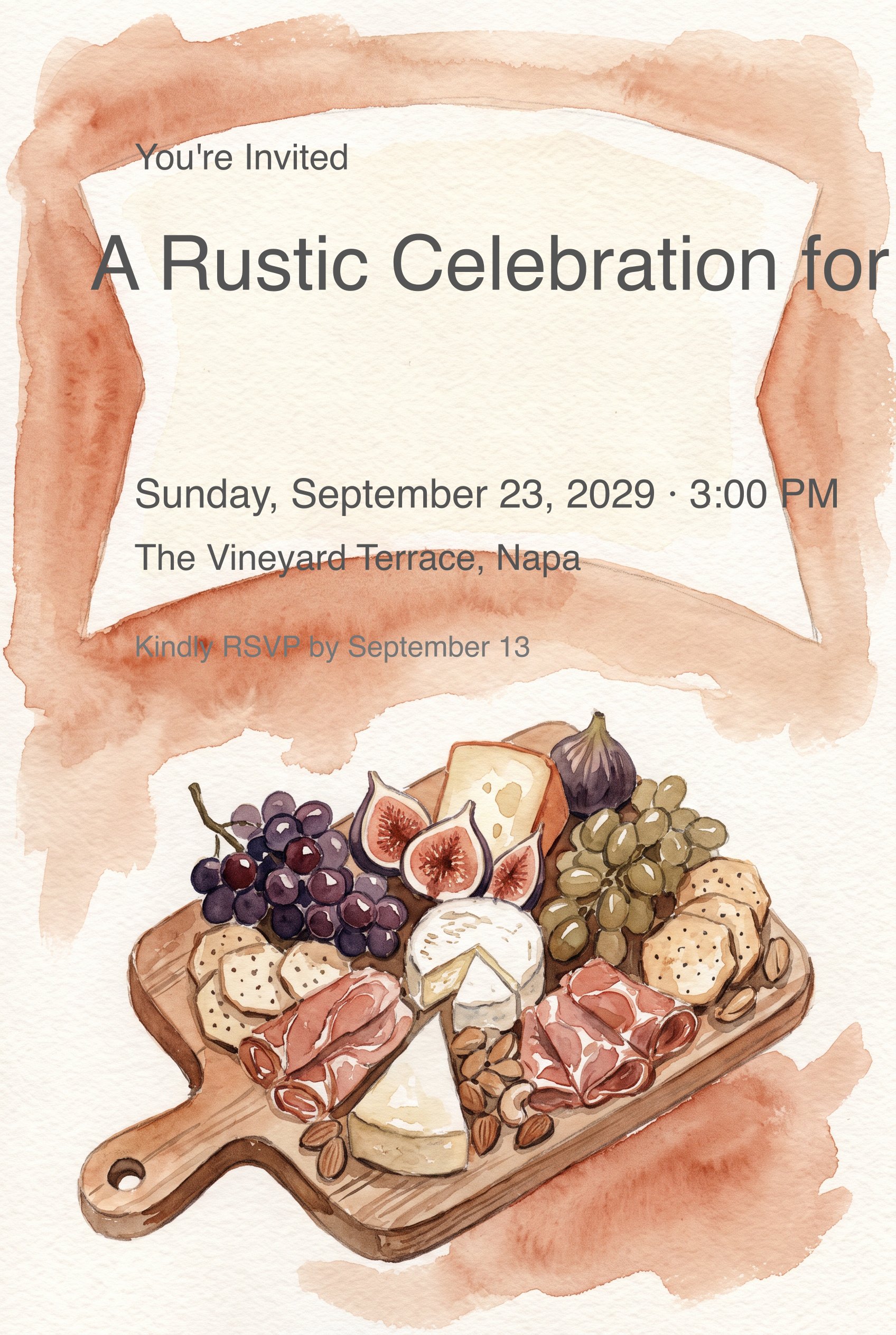 Cheese Board Adult Birthday Invitation