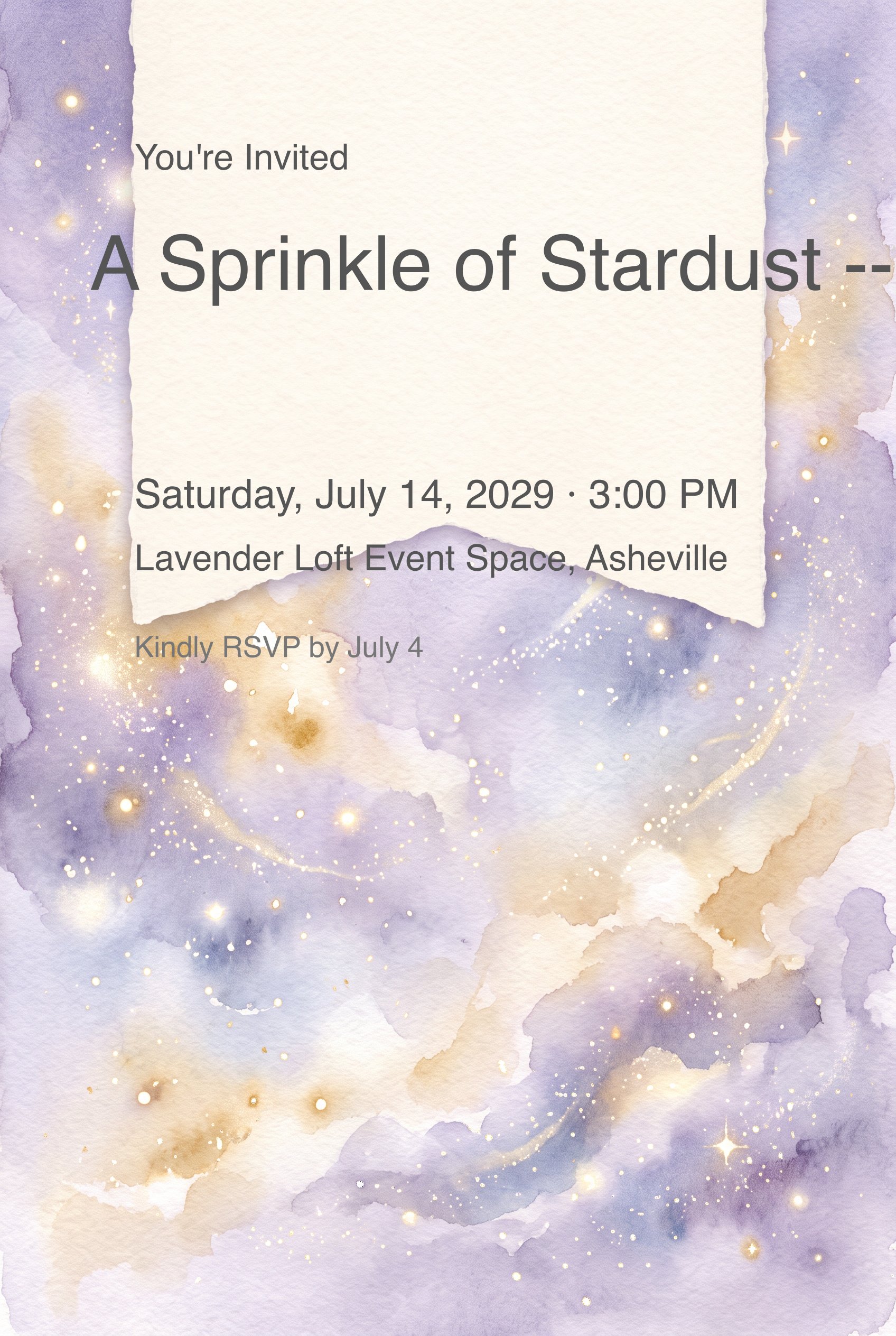 Stardust Nursery Baby Birthday Invitation invitation