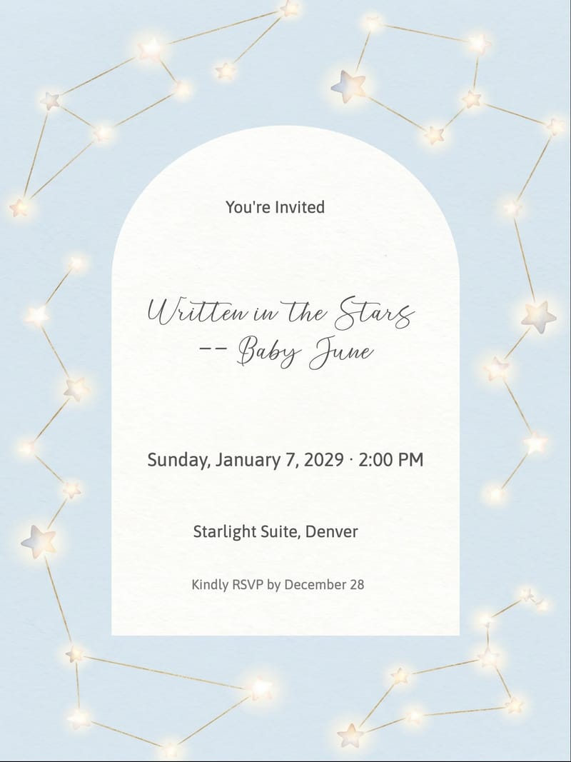 Star Constellation Baby Birthday Invitation invitation