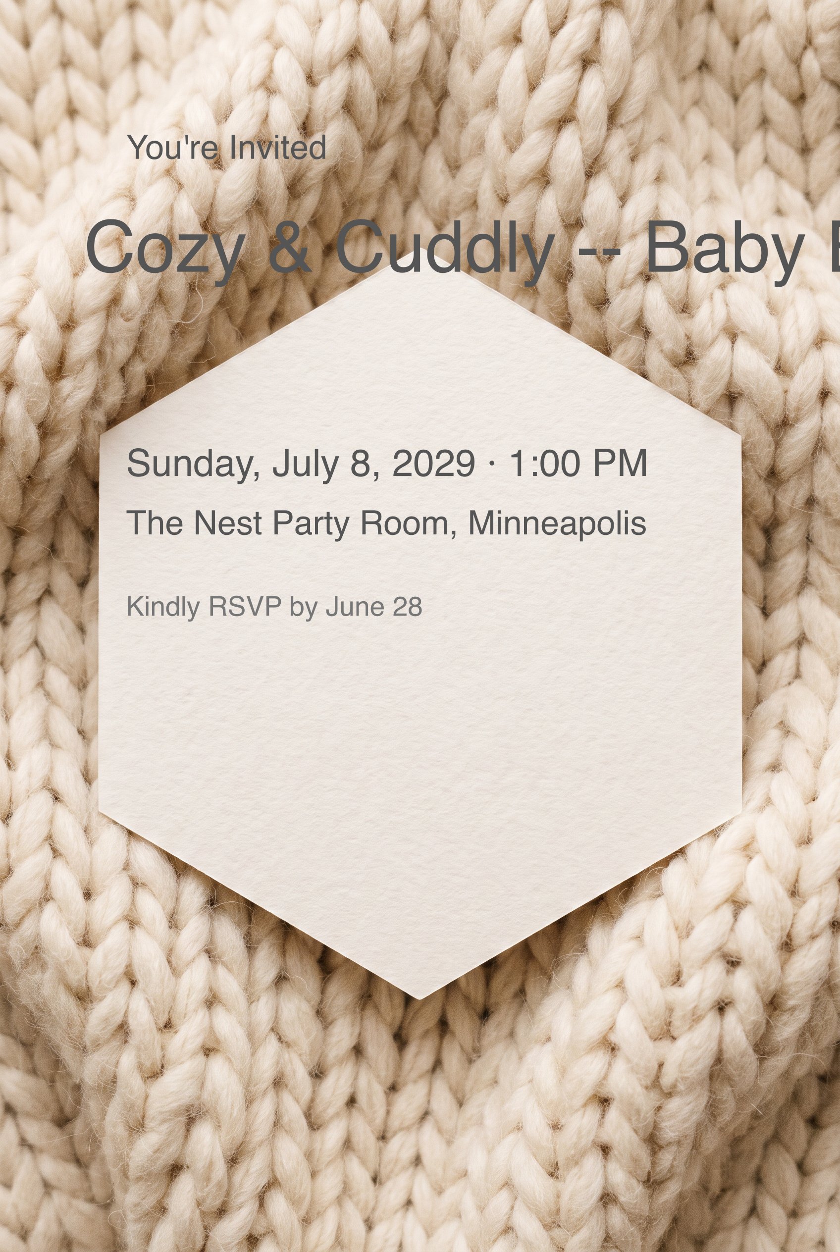 Soft Blanket Baby Birthday Invitation invitation