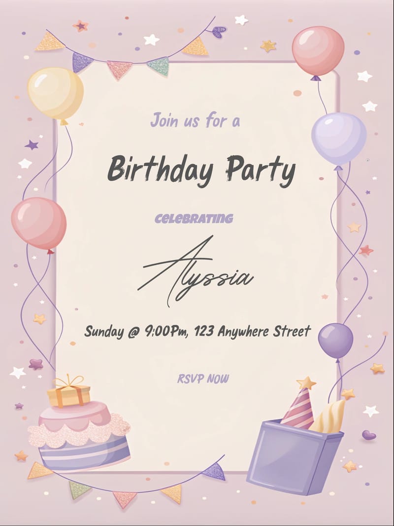 Gift Box Birthday Invitation invitation