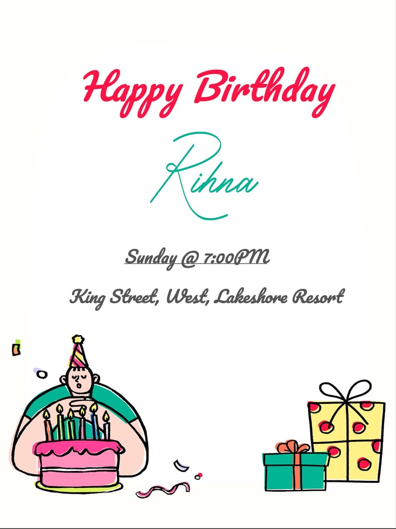 Birthday Party Character Card invitation