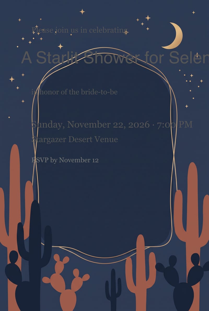 Starry Desert Night Bridal Shower Invitation invitation