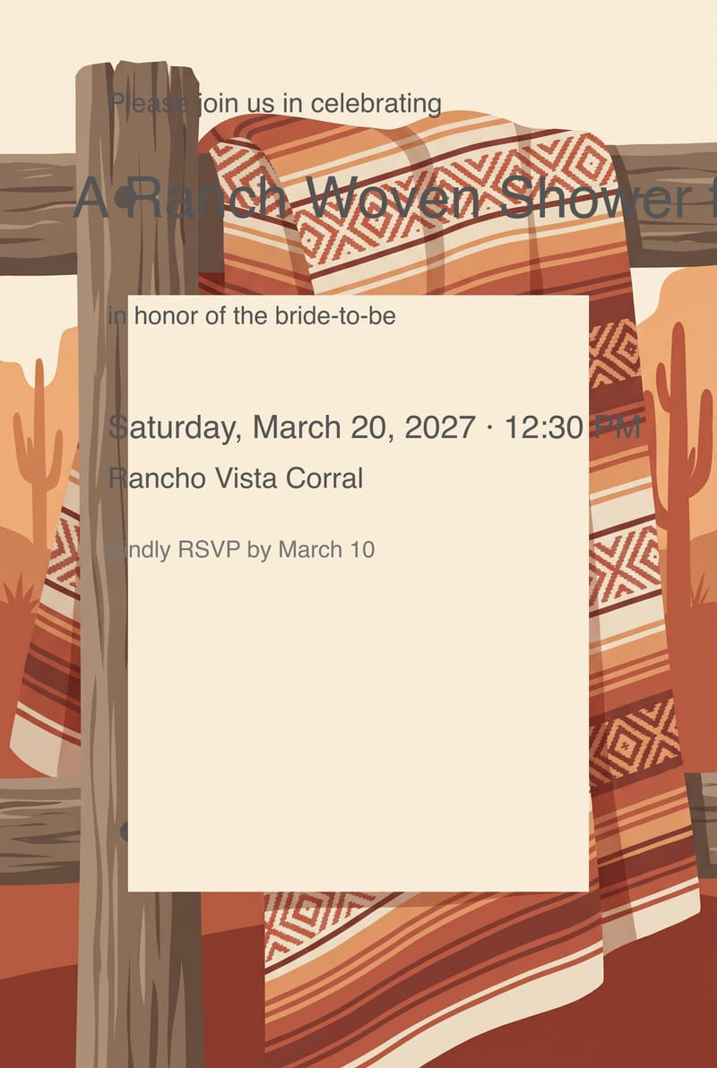 Woven Blanket Fence Bridal Shower Invitation invitation