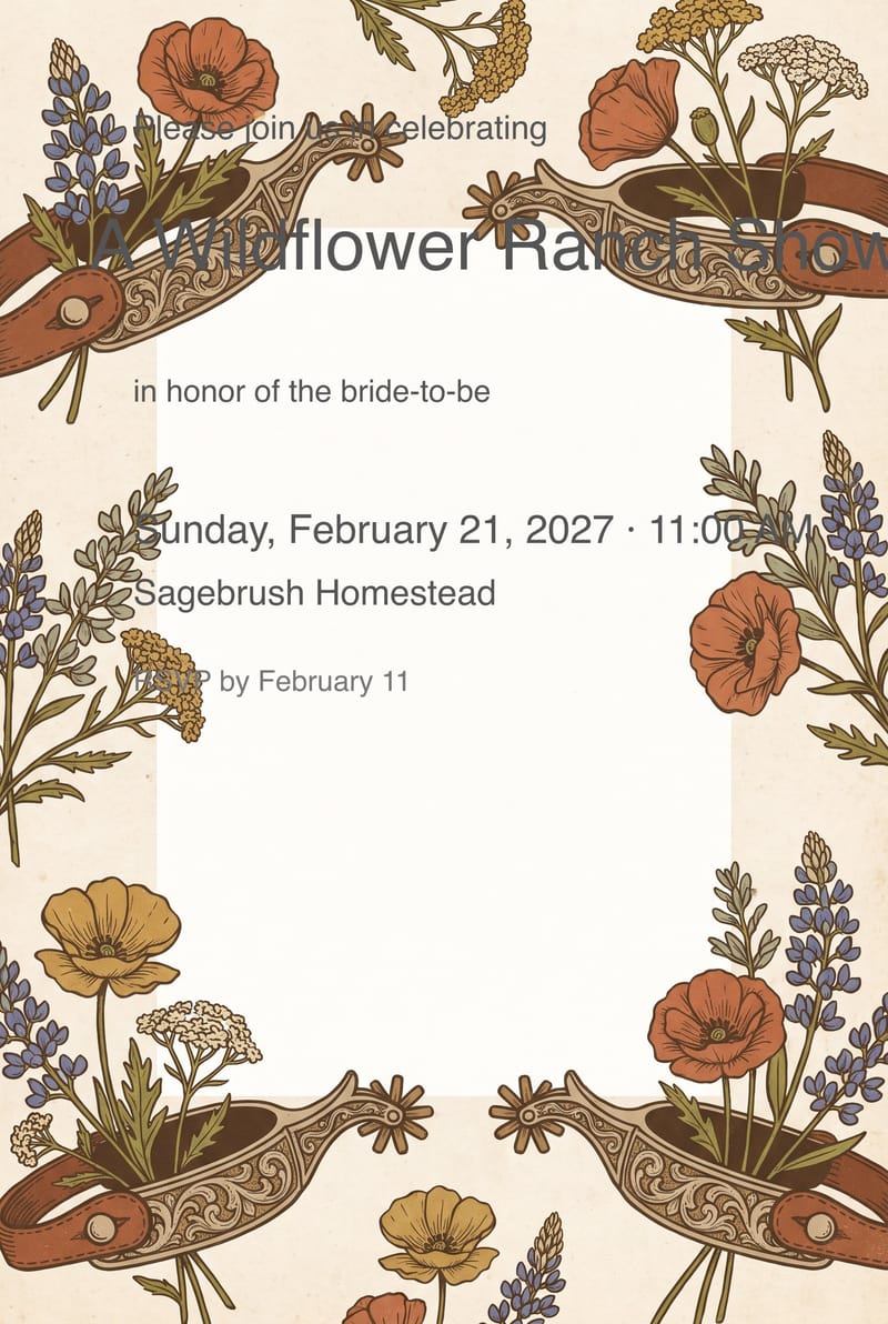 Vintage Cowboy Spurs Bridal Shower Invitation invitation