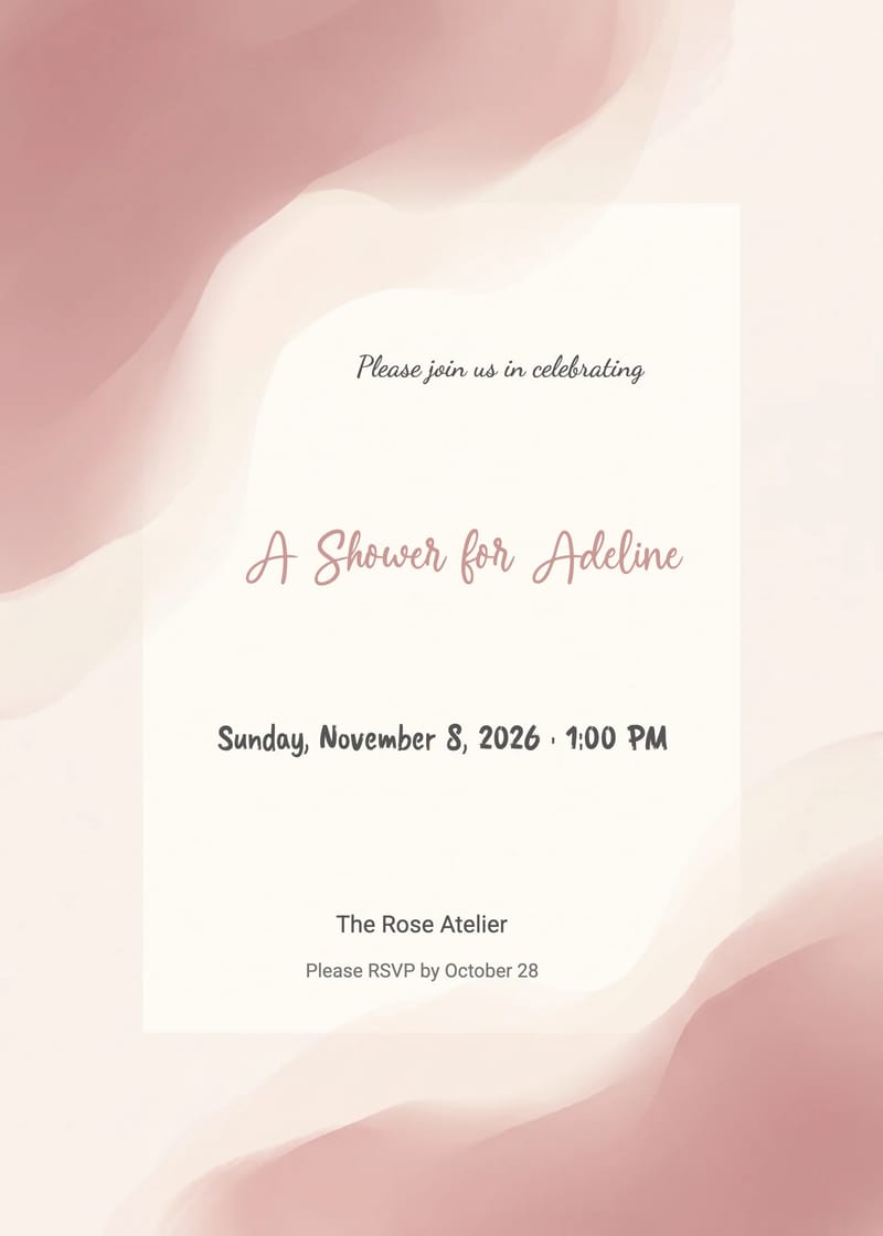 Modern Dusty Rose Gradient Bridal Shower Invitation invitation
