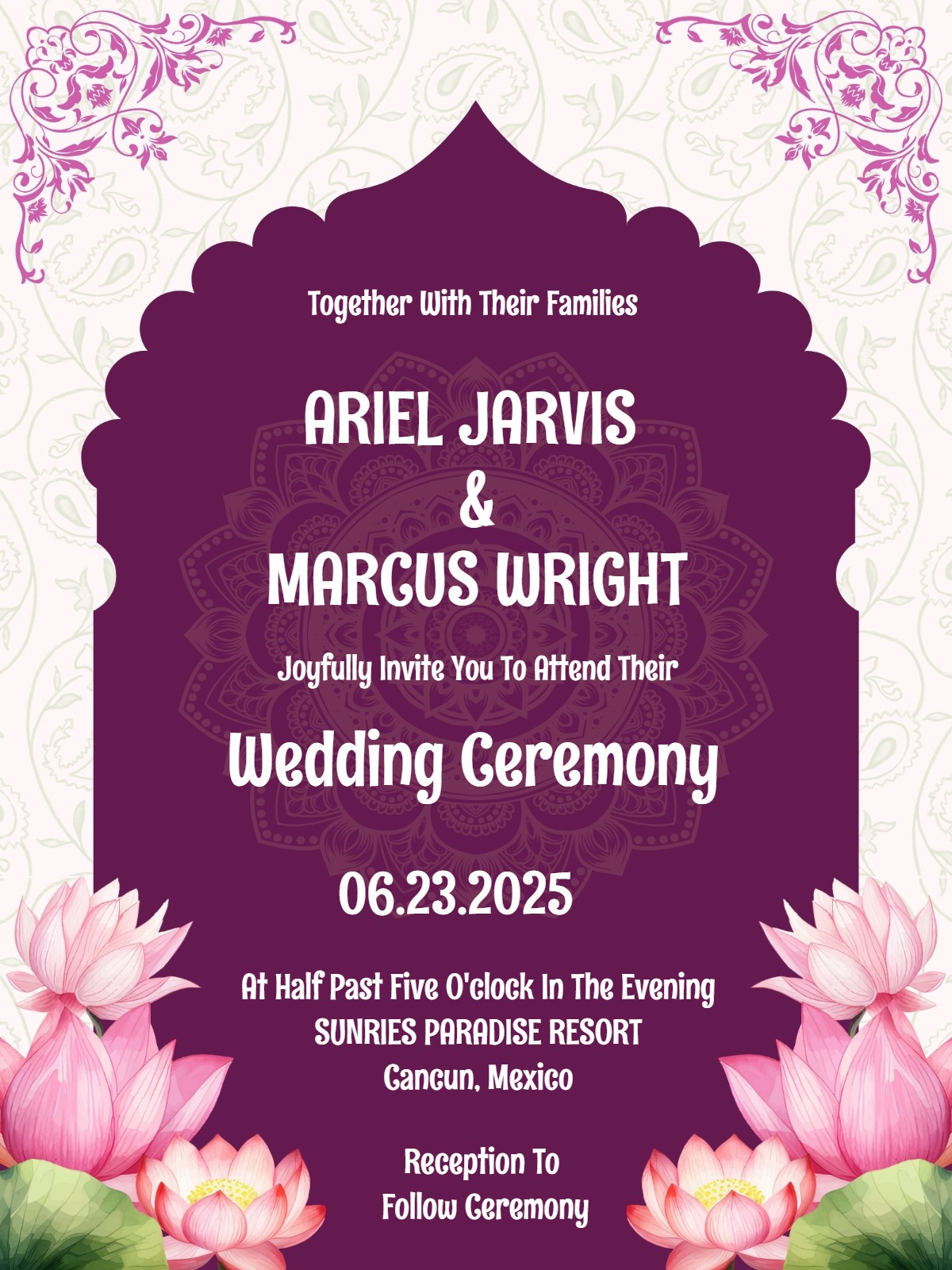 Modern elegant wedding invitation â flourish elegant wedding party invitation Card e-card design