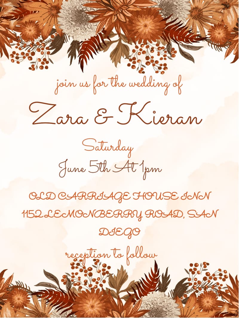 round floral wedding invitation Template floral wedding card design for events