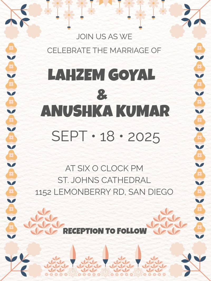 Modern indian wedding â flower Indian wedding invitation Card e-card design