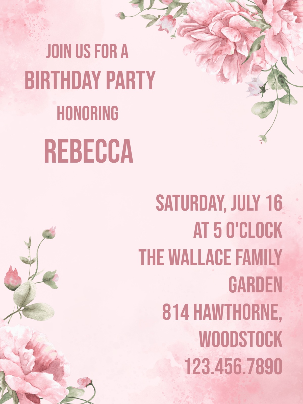flower for her birthday E-Card birthday invitation her template with stylish layout