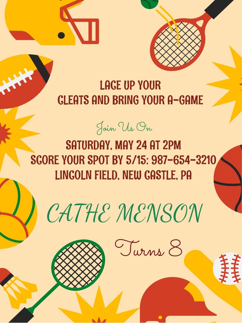 badminton sports birthday invitation Template nan invitation card design for events