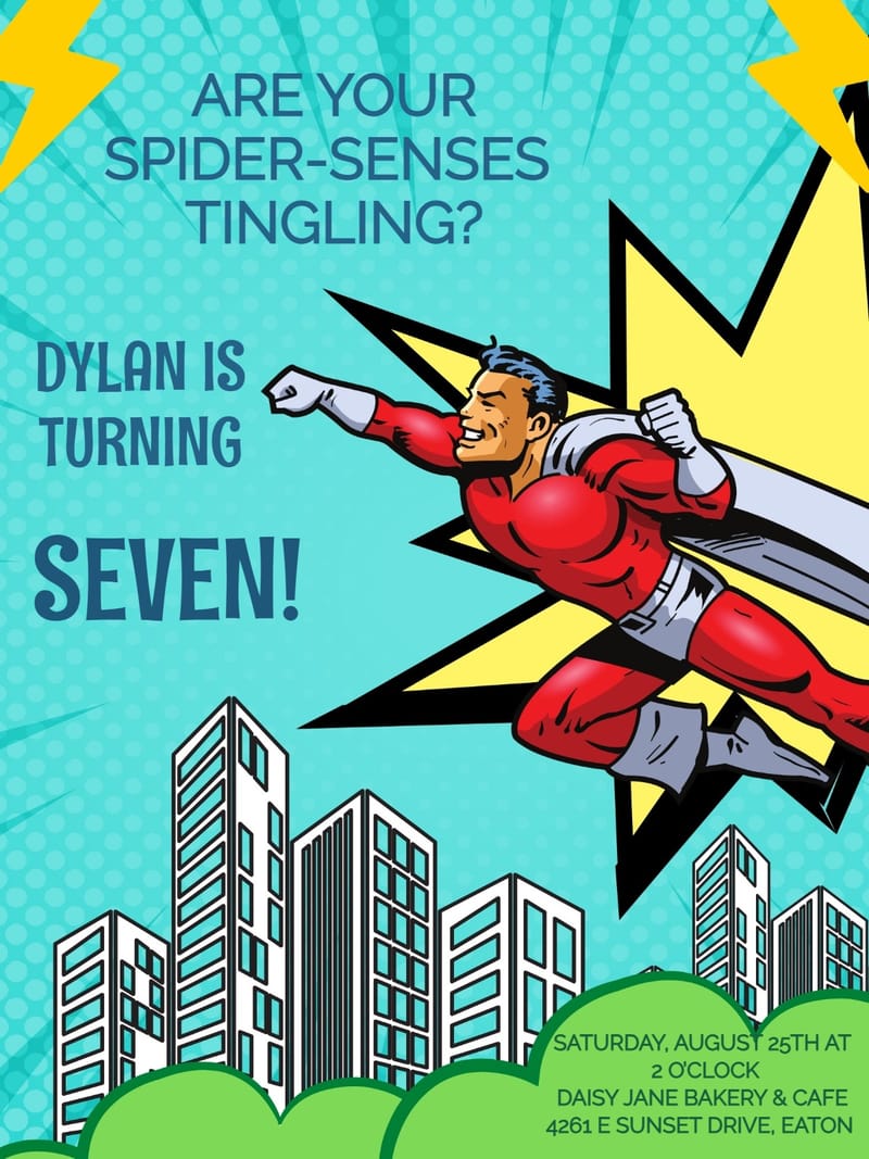Modern themed birthday â superhero birthday party invitation Template e-card design