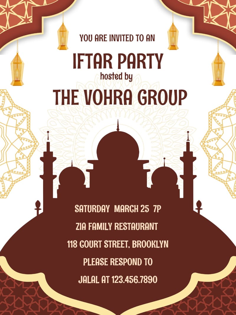 Modern ramadan â stary ramadan party invitation Card e-card design
