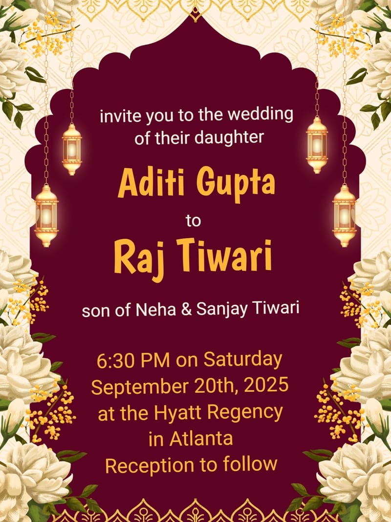Elegant digital elegant wedding invitation â lamp elegant wedding party invitation Template template