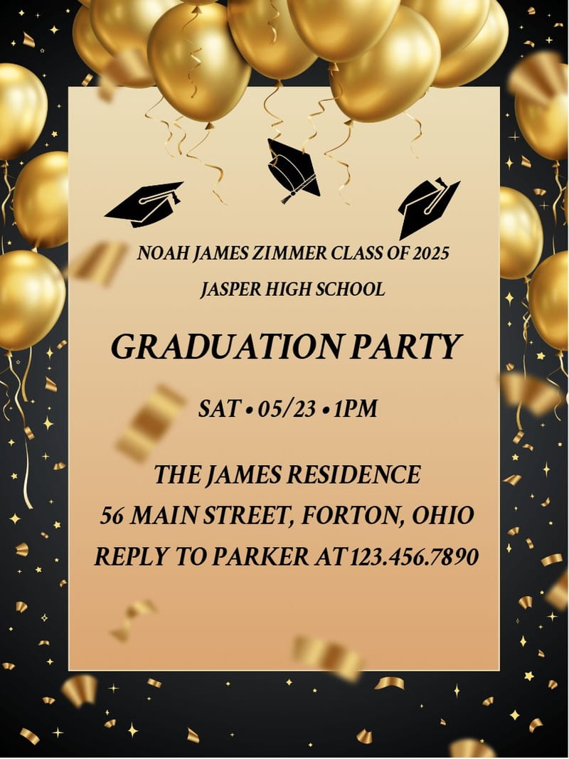 golden sprinkle graduation party invitation Card graduation party invitations template with stylish layout