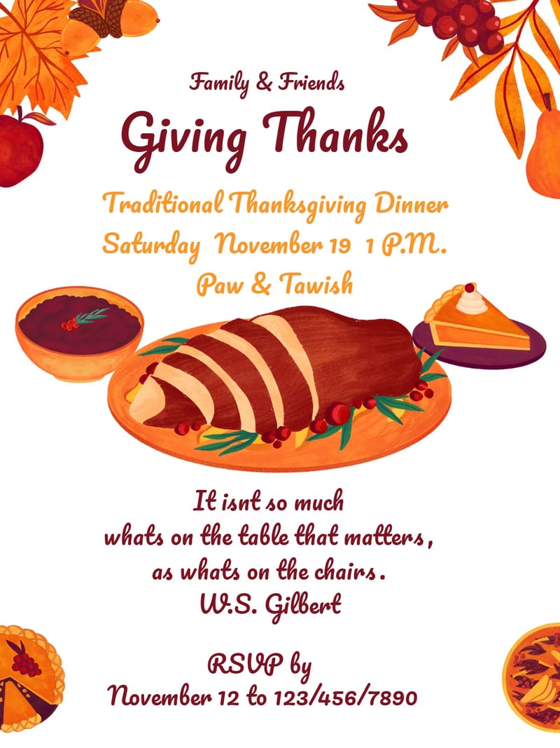 cake thanksgiving party invitation Card thanksgiving party template with stylish layout