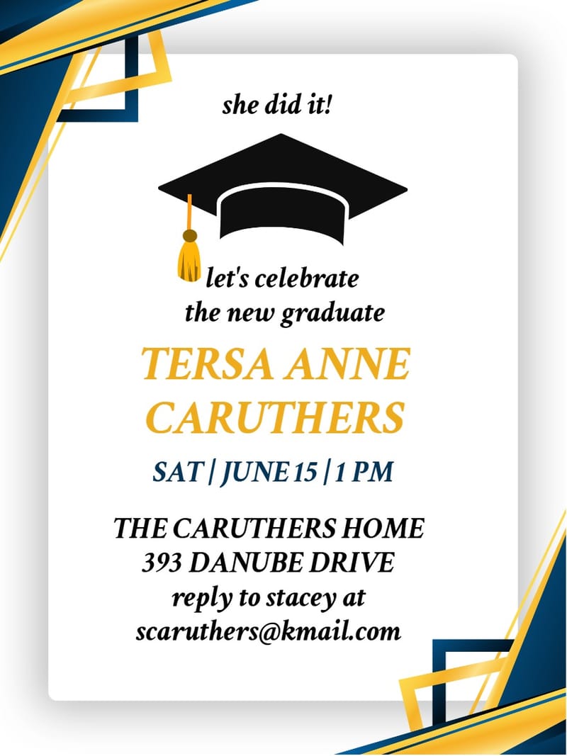 Elegant digital graduation party invitations card â new graduation party invitation Template template