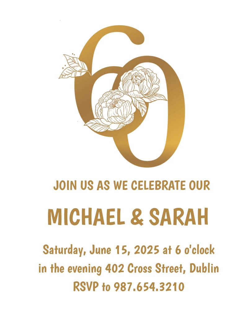 Modern anniversary â sixty anniversary party Card e-card design