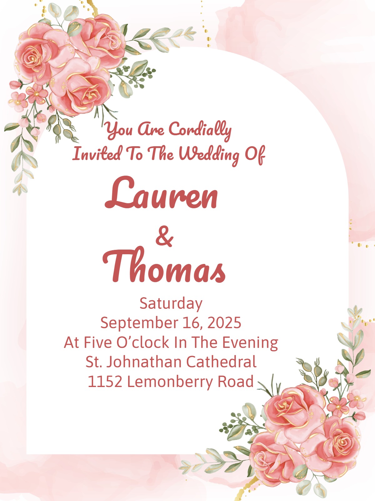 Elegant digital floral wedding â pastel floral wedding invitation Card template