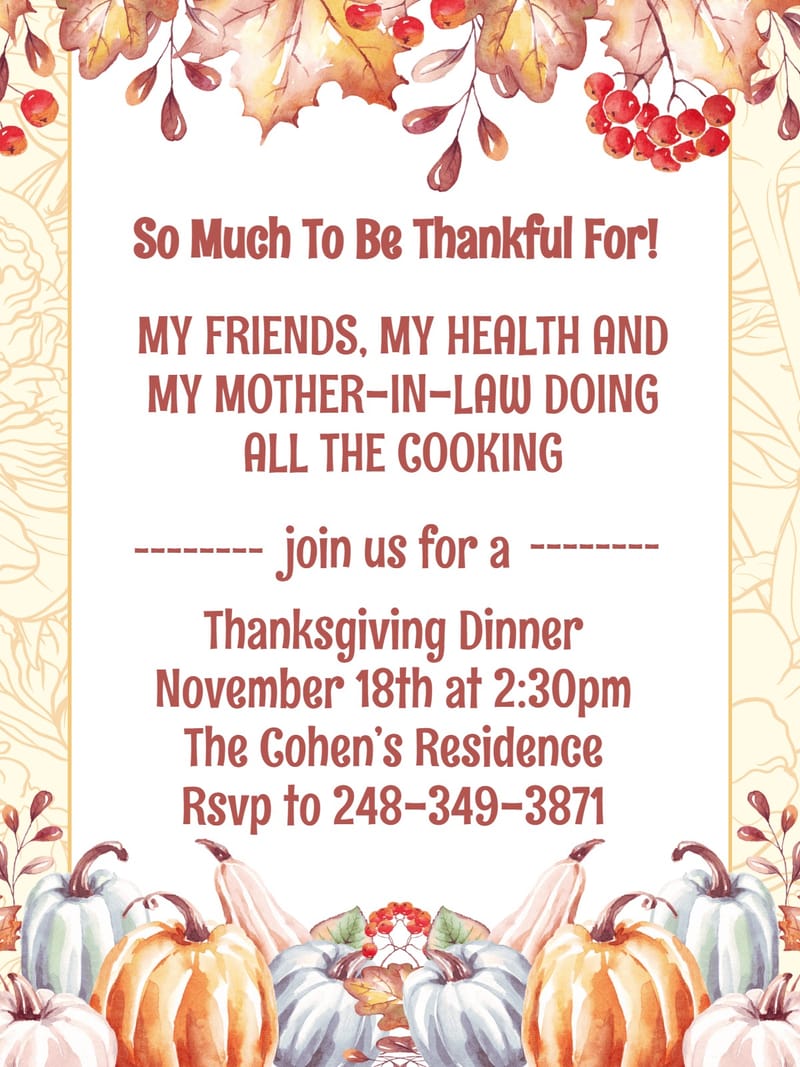 leaf thanksgiving party invitation Card thanksgiving party template with stylish layout