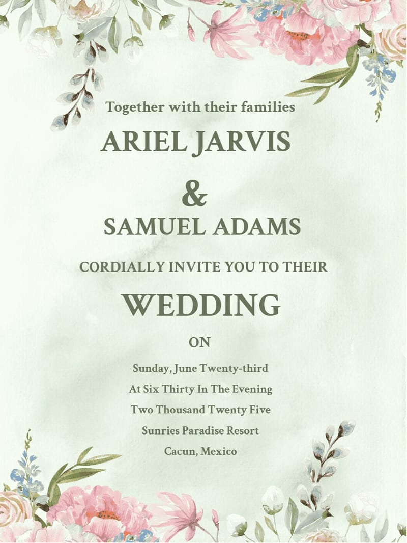pastel classic wedding invitation Template classic wedding template with stylish layout
