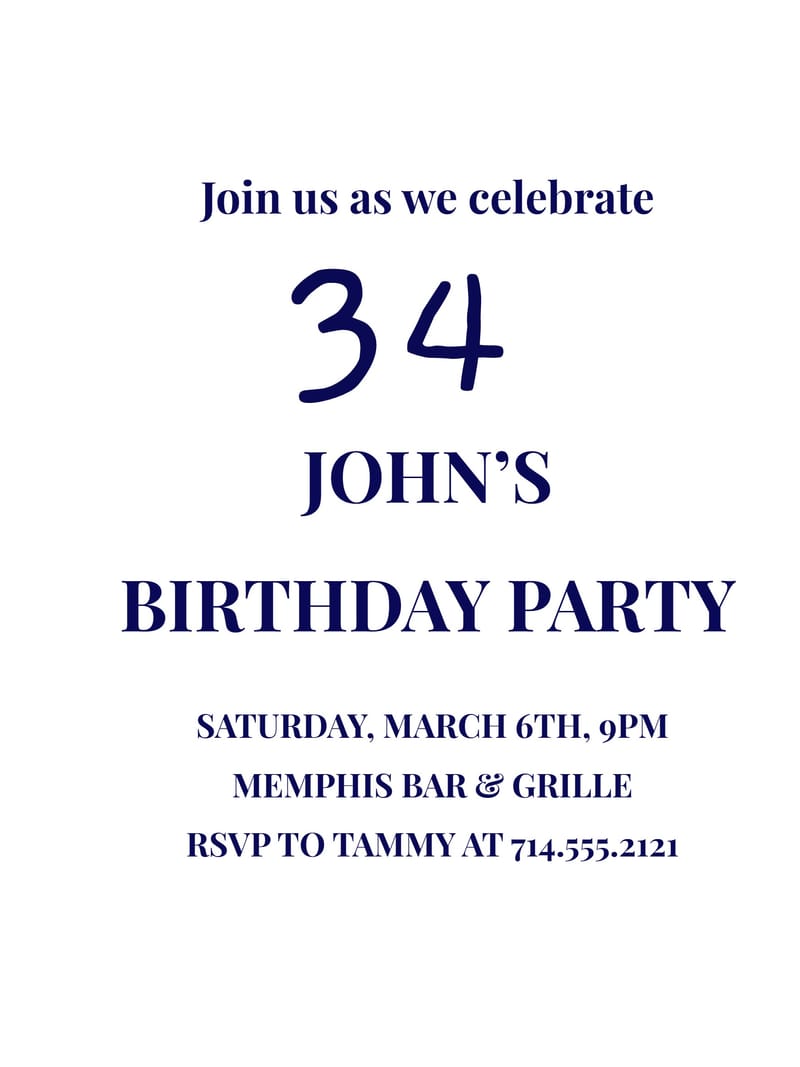 bluish men birthday invitation Template men's birthday design for events