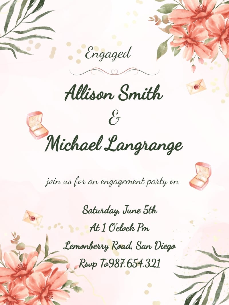 Elegant digital engagement party â gifting engagement party invitation Card template