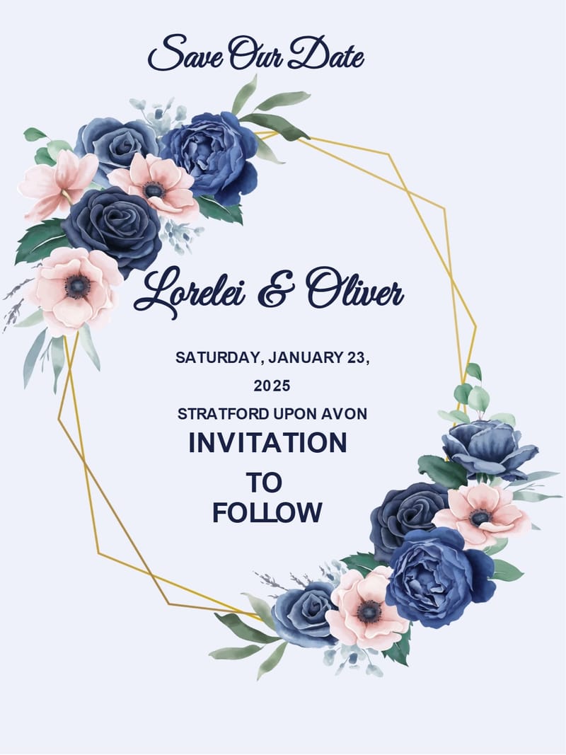 purplish simpler wedding invitation Template simple save the date invitation card design for events