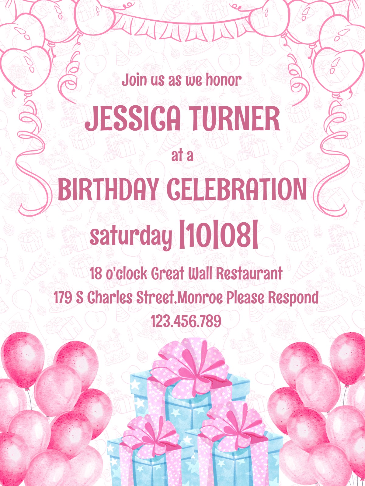 gift for her birthday Card birthday invitation her card design for events