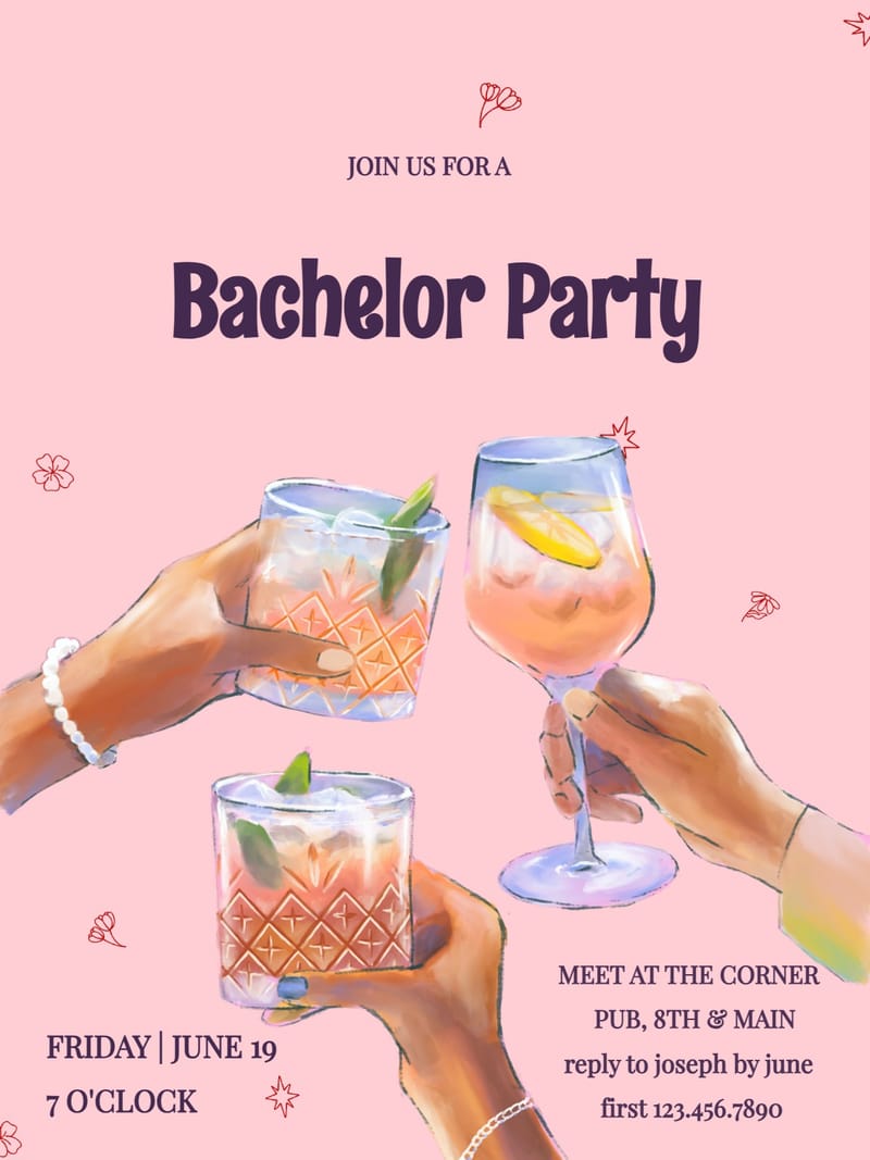 cheers bachelor party invitation Template bachelor party template with stylish layout