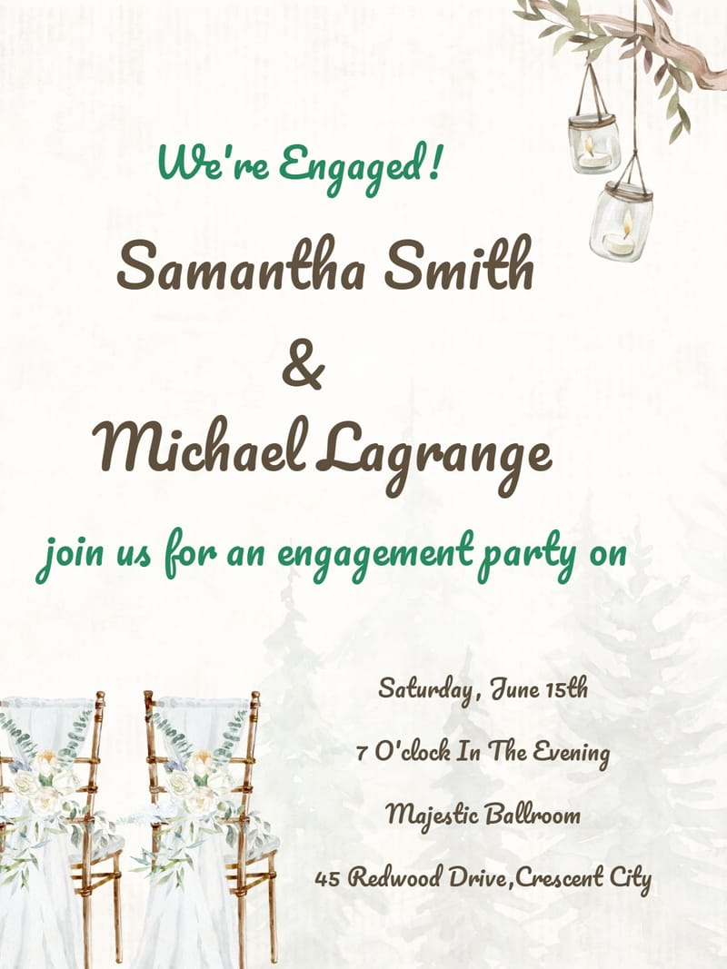 Modern engagement party â amazing engagement party invitation Template e-card design