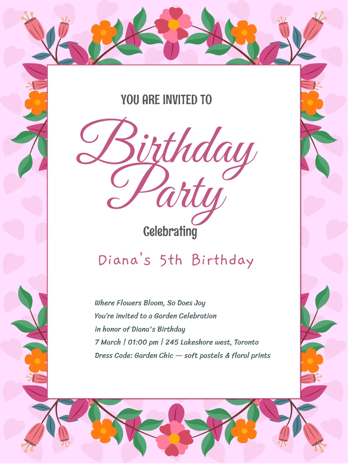 leaf birthday invitation Template birthday design for events
