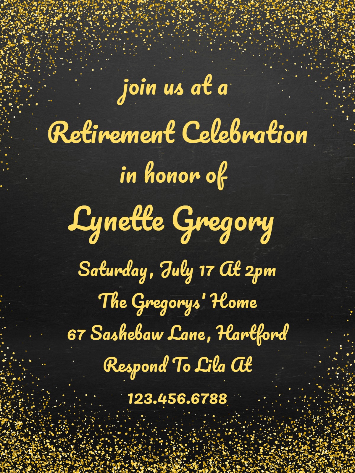 Modern retirements invitations â sparkle retirement party invitation Template e-card design
