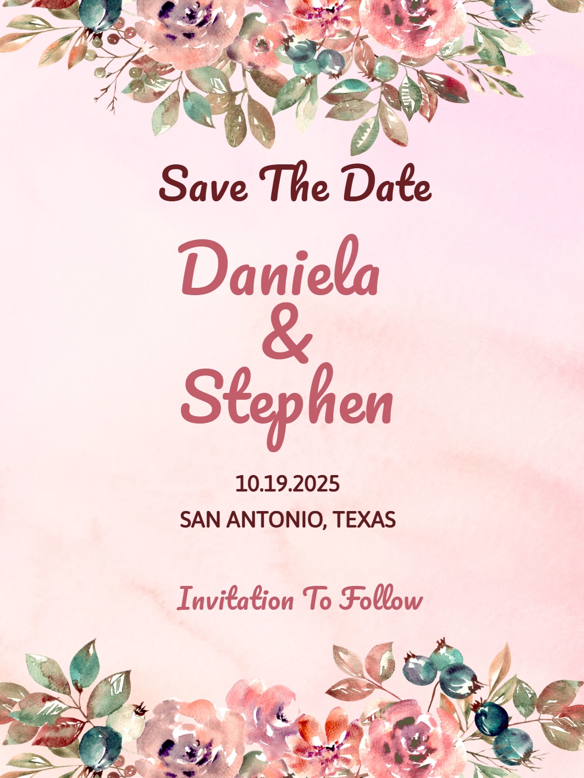 Modern save the date â pinkish floral save the date invitation Card e-card design