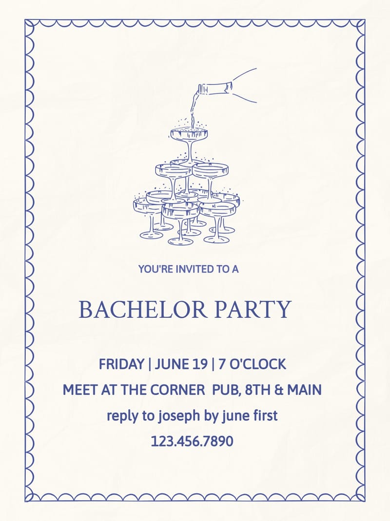 beer bachelor party invitation Card bachelor party card design for events