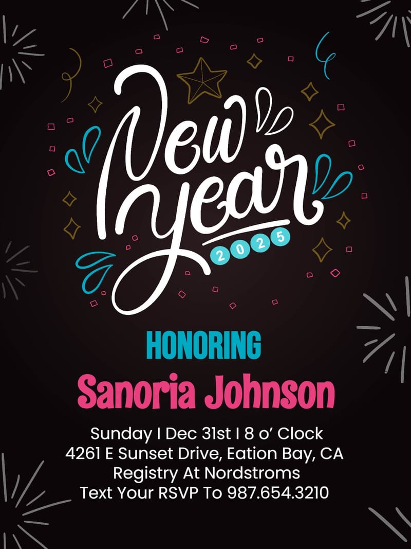 sparkle new year invitation Card new year design for events