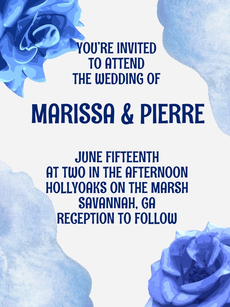 Modern elegant wedding invitation â bluish elegant wedding party invitation Template e-card design