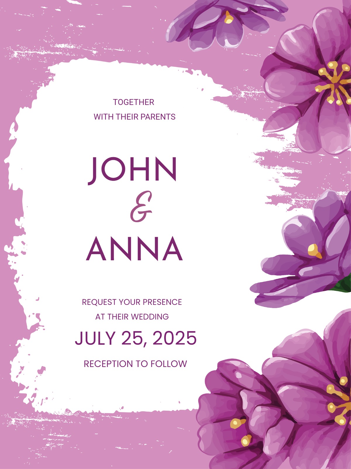 purplish wedding invitation Card wedding design for events