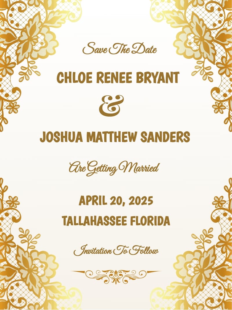 golden frame simple wedding invitation Card simple save the date invitation card design for events