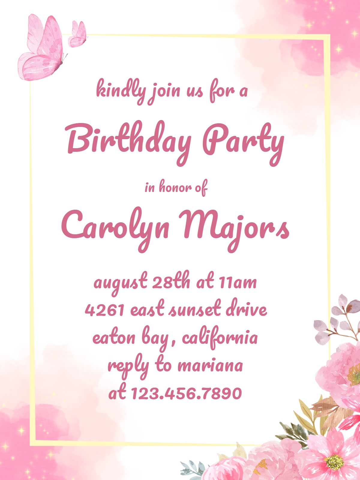 sparkle for her birthday Card birthday invitation her template with stylish layout