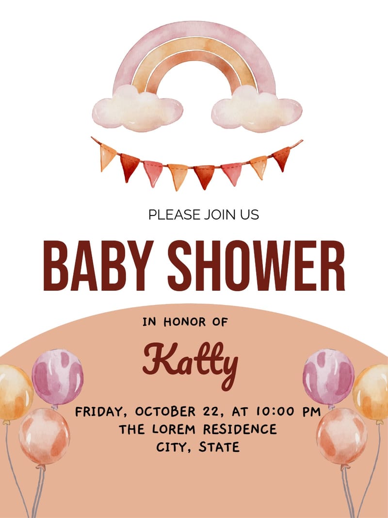 Elegant digital baby & kids â glassy baby shower invitation Invitation template