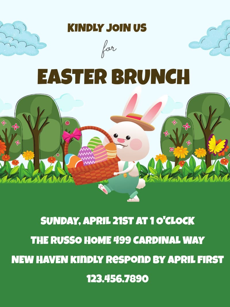 cloudy easter party invitation Template easter party template with stylish layout