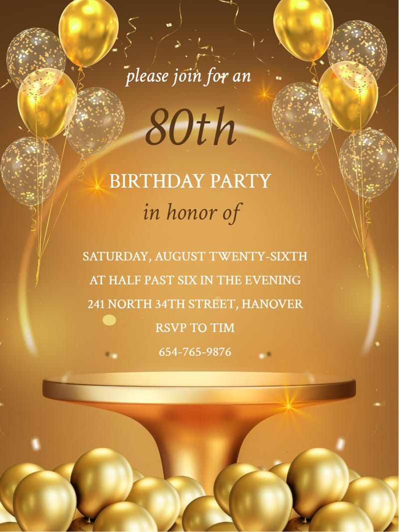 golden adult birthday invitation Card adult birthday template with stylish layout