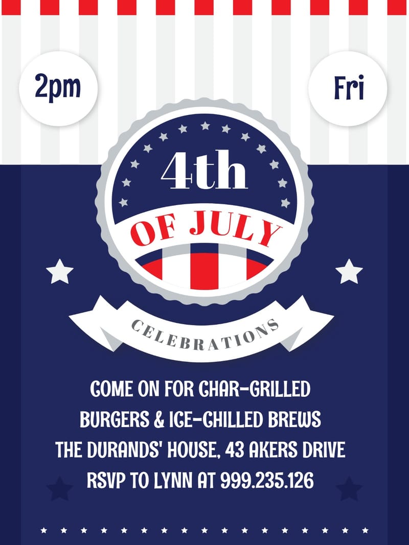 stary flag 4th of july party invitation Template 4th of july invites template with stylish layout