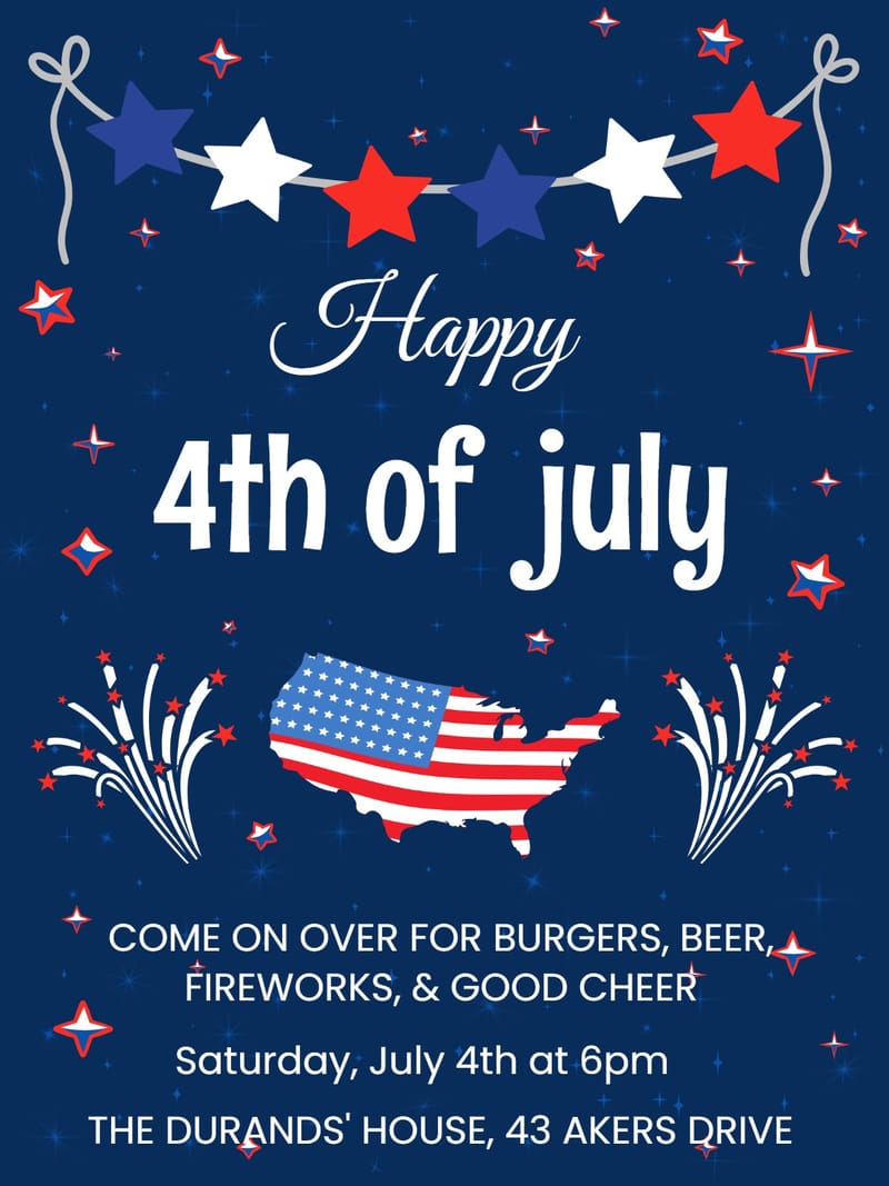 stary 4th of july party invitation Card 4th of july invites template with stylish layout